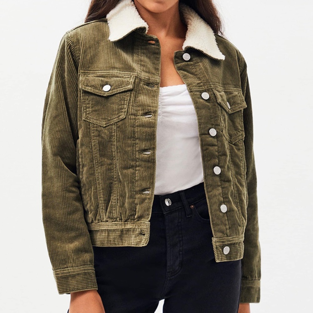 New PacSun Sherpa Corduroy Trucker Jacket Size Small